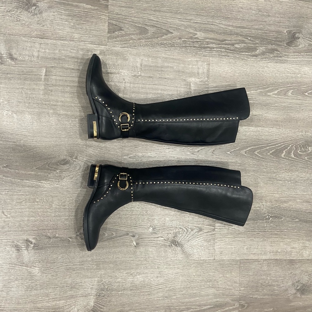 Knee-High Leather Boots Vince Camuto size 6 1/2 black - Picture 6 of 14